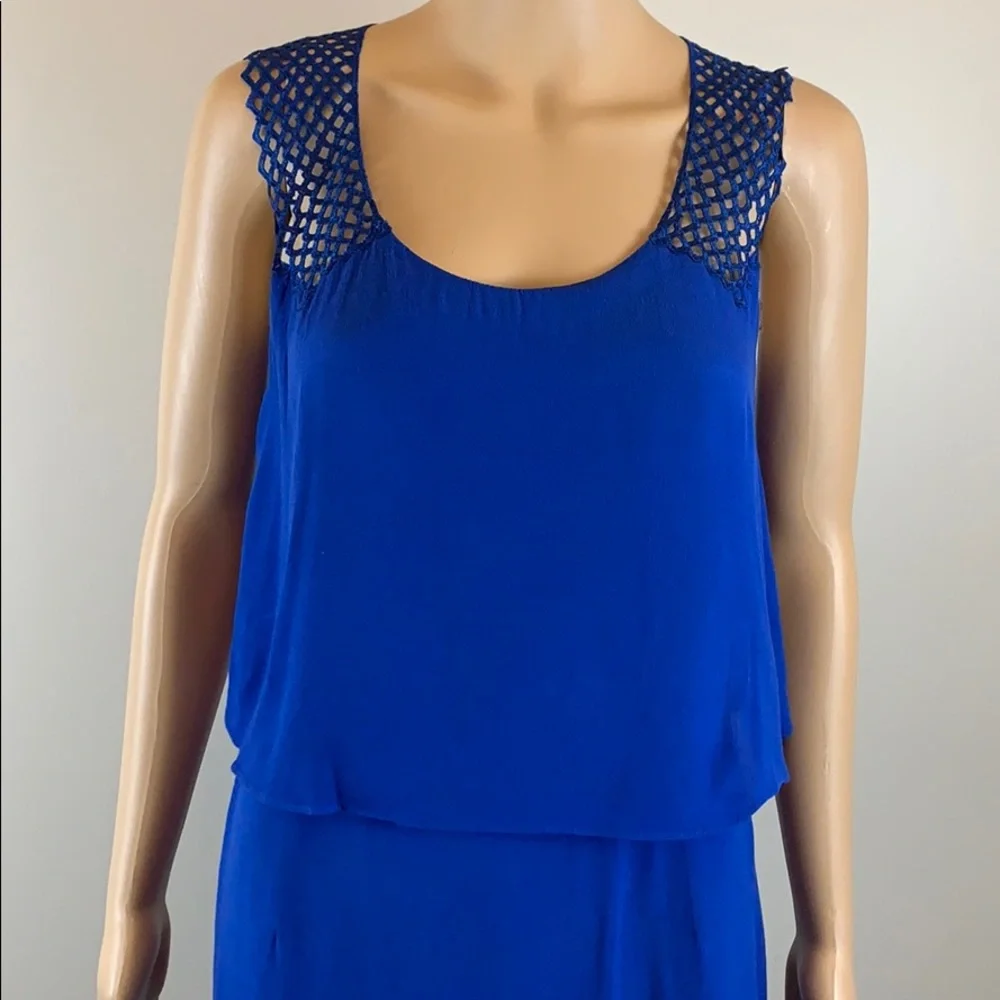 Sandro Paris Blue Open Back Sleeveless Dress - Picture 2 of 7